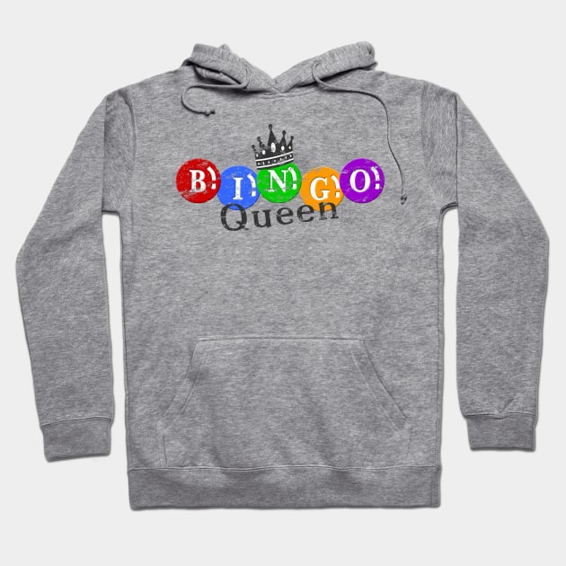 Vintage Bingo Queen Ladies Bingo Lover Hoodie by TeeCreations